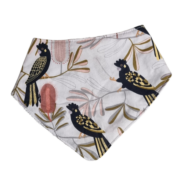 Bandana Bib - Black Cockatoo