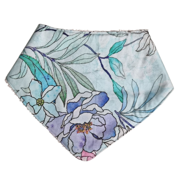 Bandana Bib- Aqua Floral