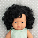 Miniland - 38cm Black Curly Hair Caucasian Girl