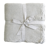 Organic Cotton Moss Stitch Knit Blanket - Grey